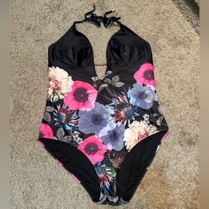 Ted Baker Plunging One Piece Swimsuit | Size 5